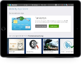 Corporate Carsharing Software on tablet
